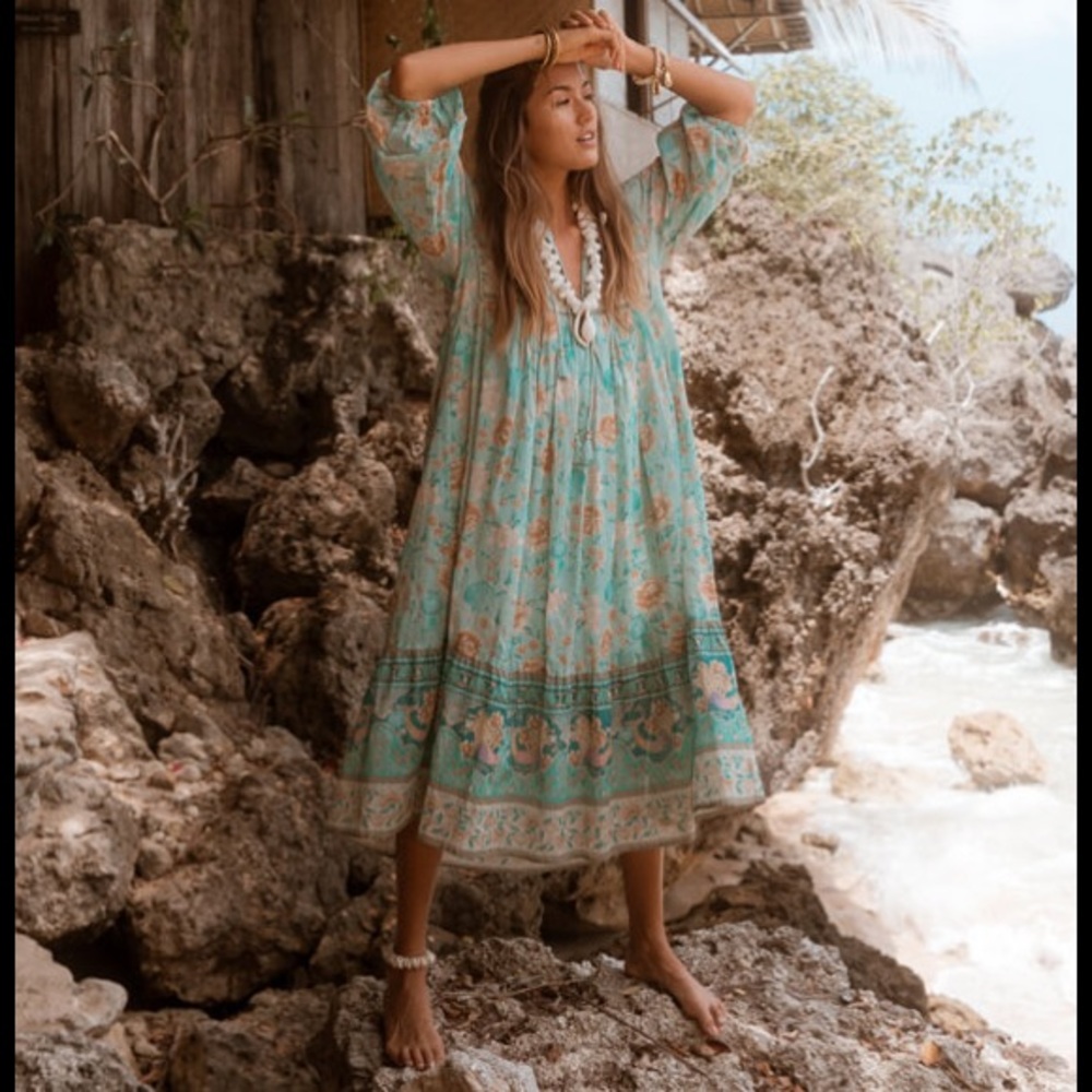 SPELL SEASHELL BOHO DRESS